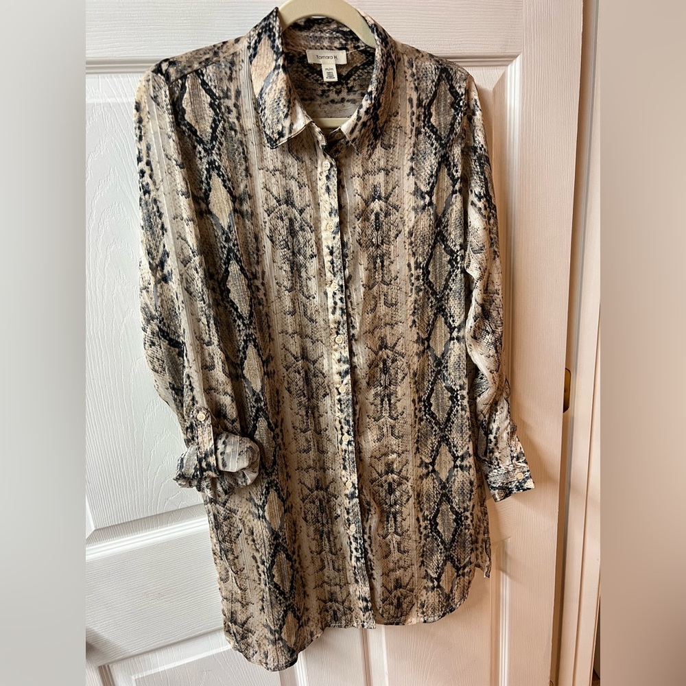 Snakeskin Print Tunic Shirt